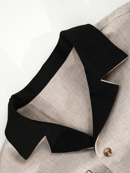 Men's Long-Sleeve Button-Up Shirt Top, Casual Straight-Leg Pants Set.