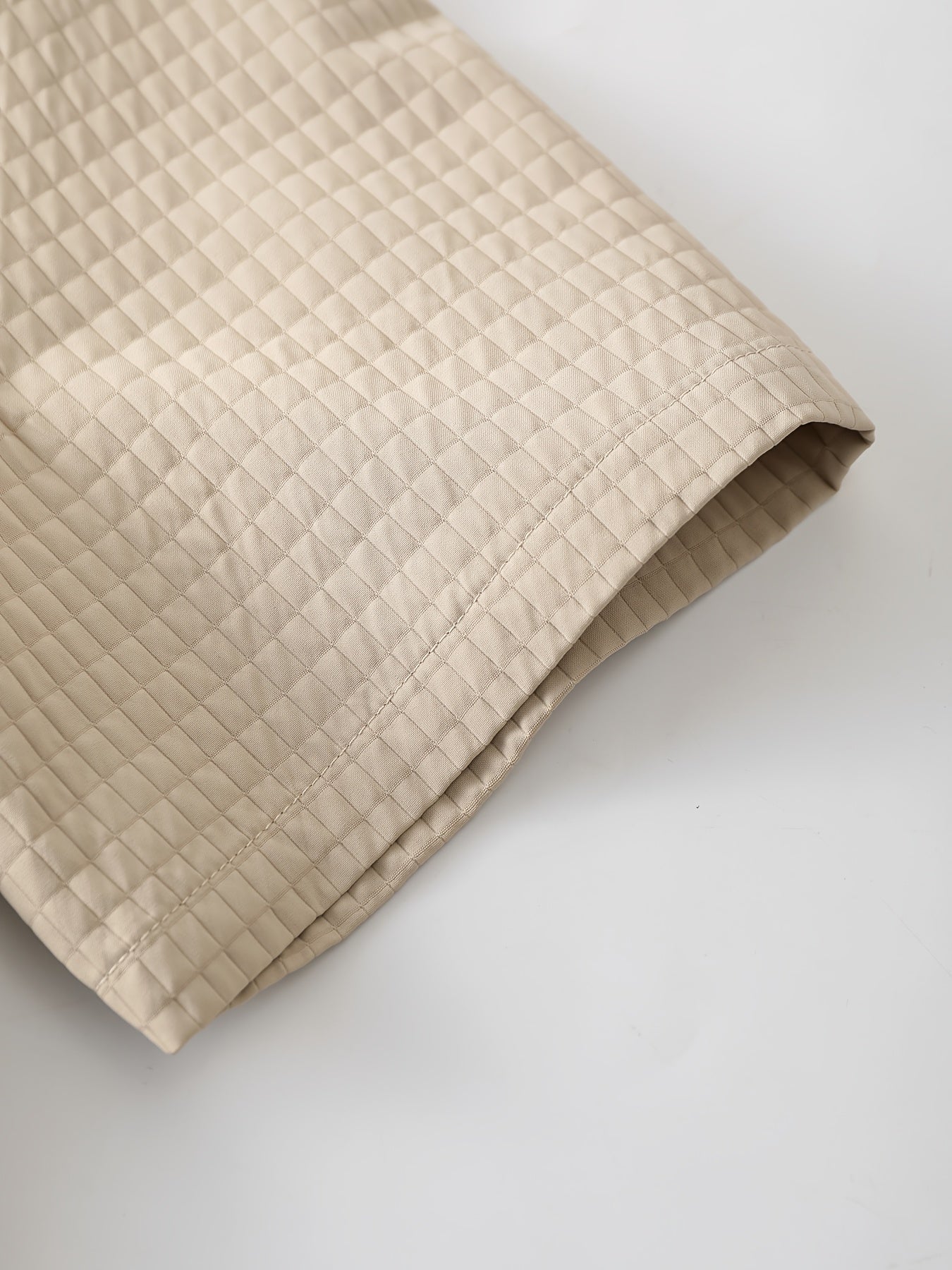 Men's Casual Solid Color Short Sleeve Shirt & Pants Set with Chest Pocket