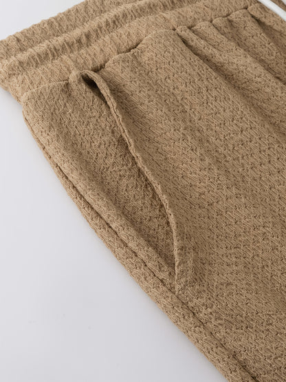 Men's V-Neck Casual T-Shirt and Pants Set