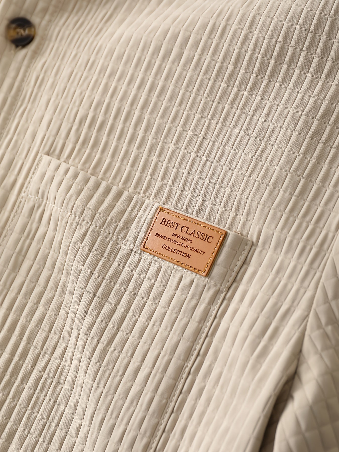 Men's Casual Solid Color Short Sleeve Shirt & Pants Set with Chest Pocket