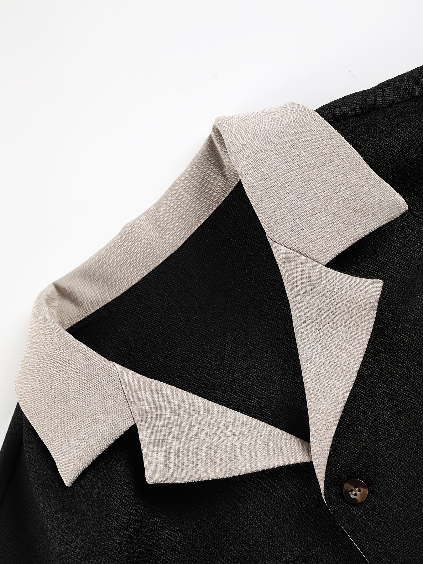 Men's Long-Sleeve Button-Up Shirt Top, Casual Straight-Leg Pants Set.