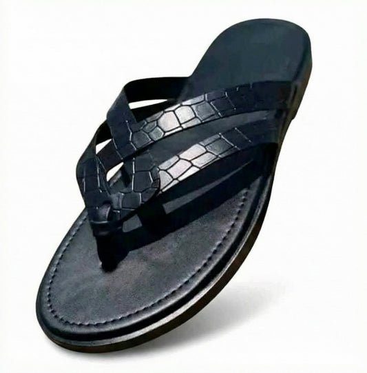 10K Designer Flat Slipper,  Black